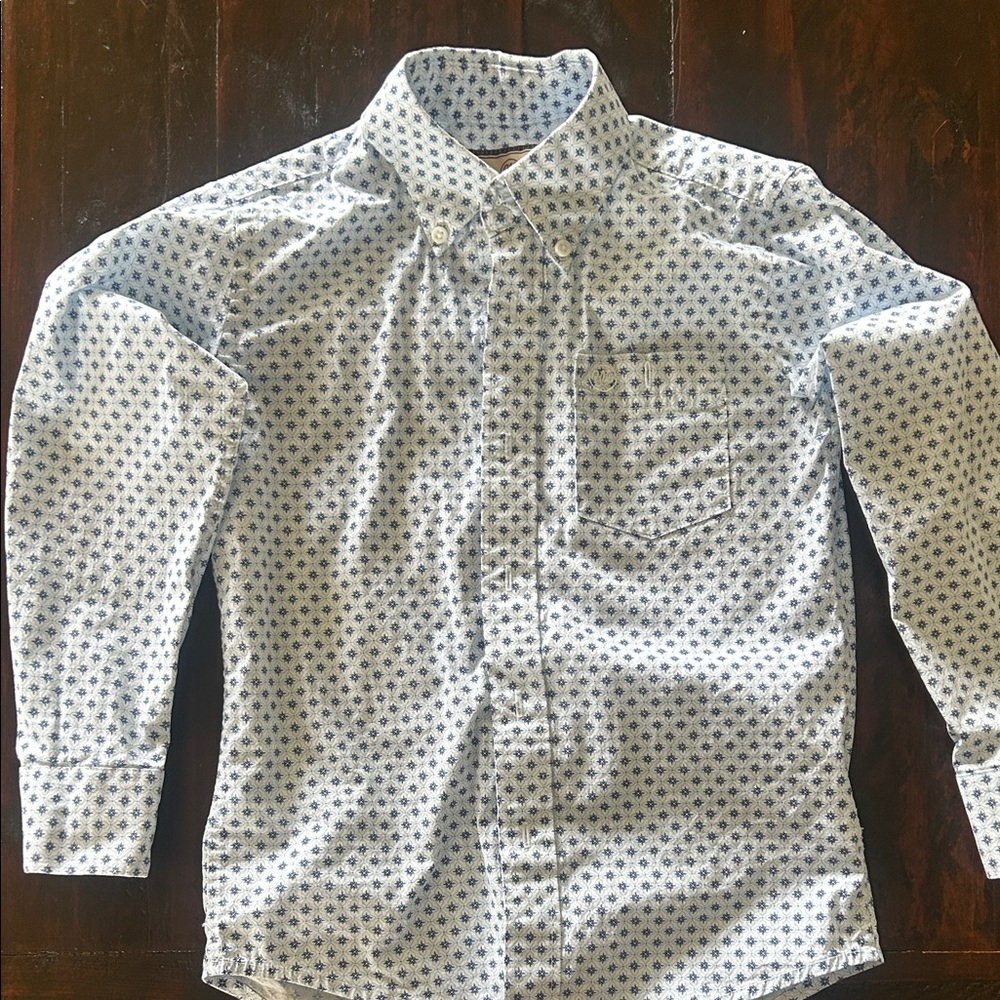 Boys wrangler button down long sleeve shirt